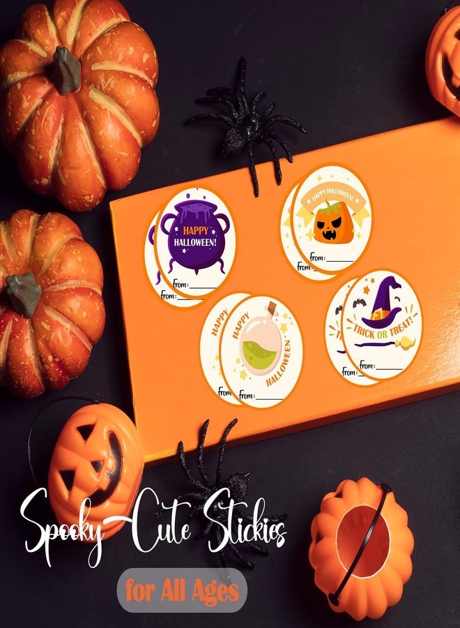 Kqfdr Happy Halloween Round Stickers, 40 Pcs Trick or Treat Name Label for Gift Wrapping, Self-Adhesive Round Seal Labels for Party Favors Marking -A04 - Image 5